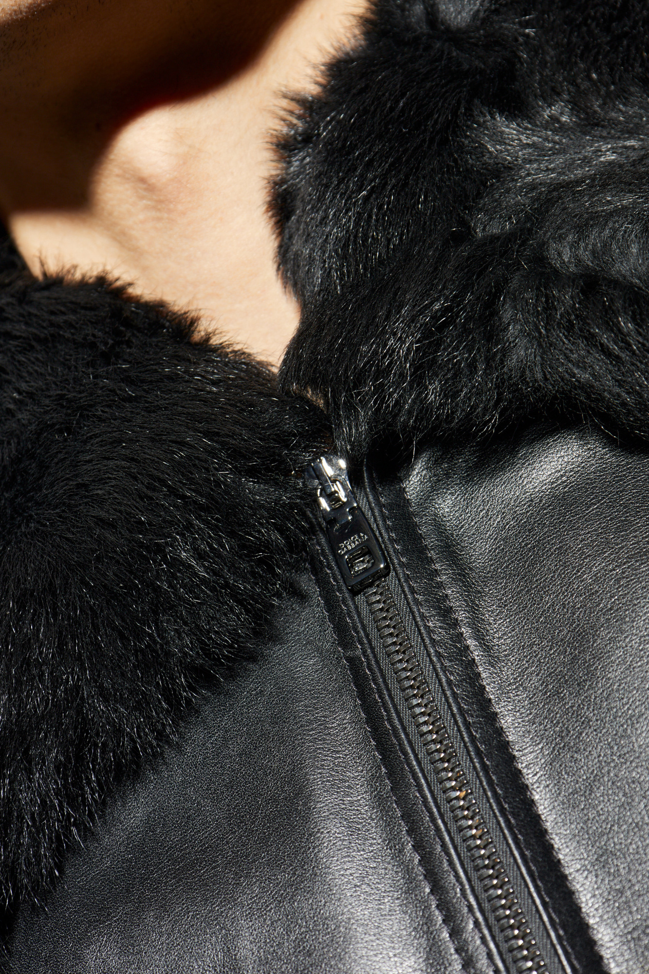 Dolce & Gabbana Leather jacket with fur collar | Men's | Vitkac